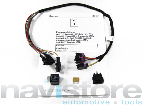 Kit postmontaggio luci anabagglianti diurne - Audi A2 8Z A3 8L A6 4B TT 8N Volkswagen Polo Golf 4 Bora Passat 3B