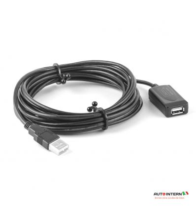 USB extension cable with hub, 5 mt