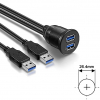 Presa USB 3.0 doppia da incasso con cavo da 200cm