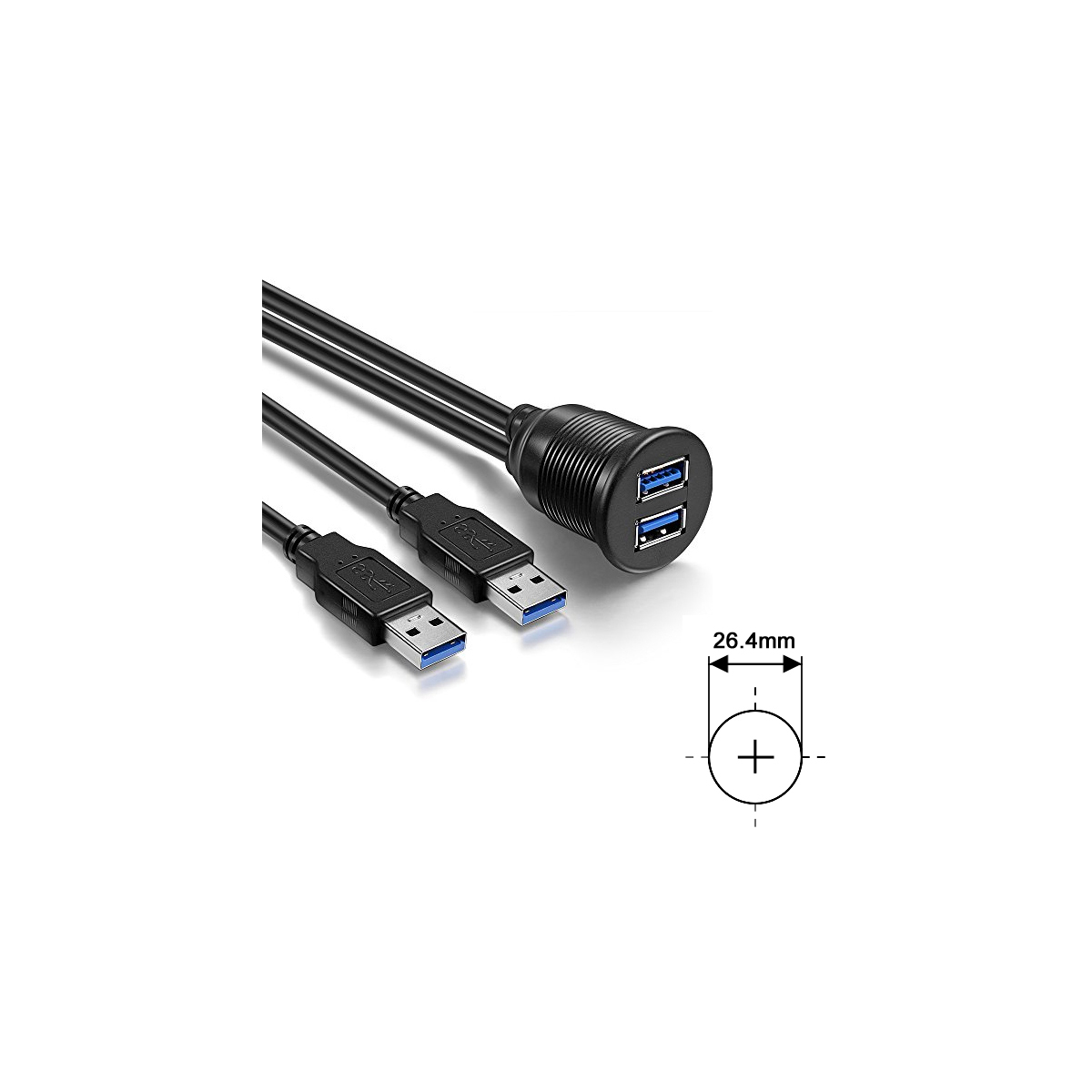 Presa USB 3.0 doppia da incasso con cavo da 200cm - Navistore