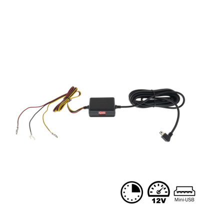Alimentatore integrato AMPIRE per dashcam con MINI-USB (ritardo allo spegnimento) per dash cam DC1 / DC2