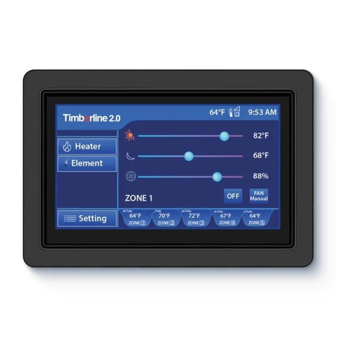 Timberline Touchpanel gestione bruciatore elemento elettrico e zone